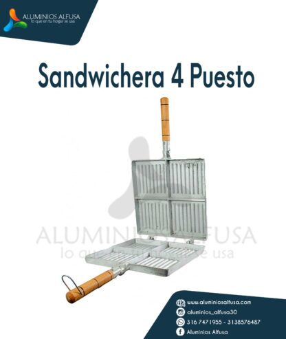 Sanduchera 4 puestos en Aluminio - Imagen 2