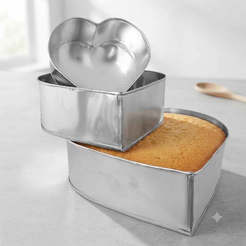 Molde Para Tortas Corazón x 3 En Aluminio - Imagen 3