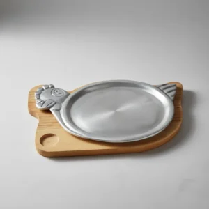 Tabla Churrasco En Madera Y Aluminio Modelo Gallina