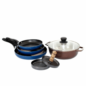 Set De Sartenes x 3 + Caldero Y Formador de Hamburguesa