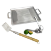 Set Plancha para Asados, Exprimidor Mandarina  y Espátula Cabo Madera