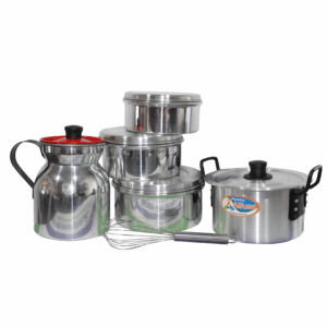 Set de Productos! olla chocolatera 2 Lt, Moldes Quesillos x 3, Batidor de Silicona y Olla caldero #18