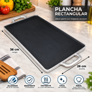 Plancha Antiadherente Doble Uso 36X26 cm