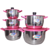 JUEGO DE OLLAS FUCSIA 16-24 CM