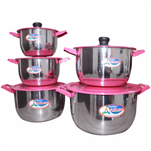 Juego de Ollas Ovalada 16-24 Tapa Plana Fucsia