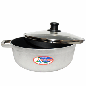 Caldero #6 Antiadherente 24 cm Con Tapa de Vidrio