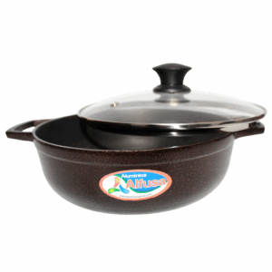 Caldero antiadherente dorado #6 tapa de vidrio