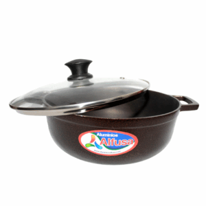 Caldero antiadherente dorado #4 tapa de vidrio