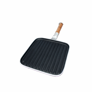 Asador cuadrado pequeño cabo madera antiadherente