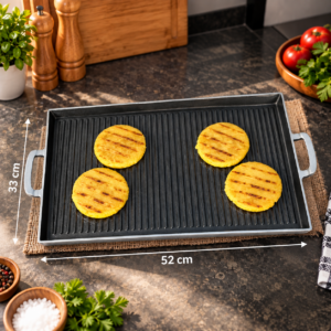 Plancha Fundida 33x52 Antiadherente Acanalada